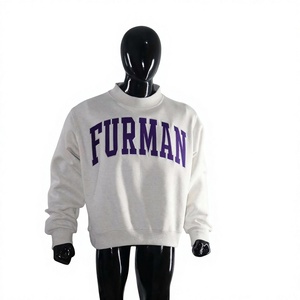 Furman Crew <b>Neck</b> Sweatshirt White Oversized Women's <b>Mock</b> <b>Neck</b> Sweatshirt Custom Logo Cotton Blend Pullover Fashion Brand OEM Man - Product Image 3