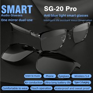 แว่นตากันแดดอัจฉริยะพร้อมหูฟังไร้สายแบบสเตอริโอ SG19 Pro SG20 Pro กันน้ำ ควบคุมด้วยระบบสัมผัส พร้อมไมโครโฟน สำหรับผู้ชายและผู้หญิง - Product Image 4