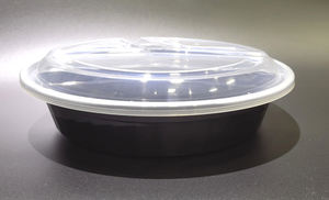 Wholesale HACAMY 3-Compartment Disposable Round PP Plastic Food Container with Lid Durable <b>Stackable</b> Takeout <b>Box</b> - Product Image 3