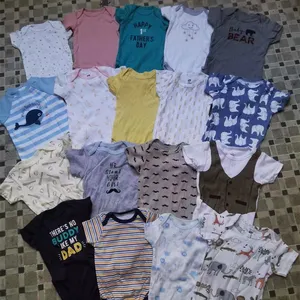 Летняя одежда для малышей 0-24 м, разные партии, короткая трикотажная одежда, оптовая продажа, низкая цена, хлопковые детские комбинезоны