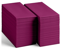 Serviettes de table jetables 1 pli avec logo couleur personnalisé, pochette à couverts intégrée, style sac en papier préplié, pour mariage et fête, en papier vierge