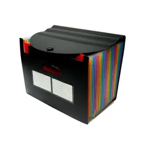 Caixa de documentos poli expansível para desktop, acordeão arco-íris, tamanho legal A4, de alta qualidade, organizador de pasta de arquivo expansível