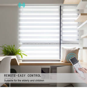 Persianas Enrollables Inteligentes <span class=keywords><strong>de</strong></span> Zebra <span class=keywords><strong>de</strong></span> Lujo con Motor Silencioso Automático, APP WiFi, Doble Capa Día y Noche, y Control Remoto - Product Image 3