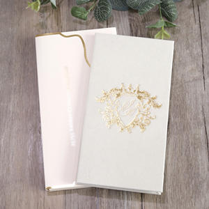 <span class=keywords><strong>Invitation</strong></span> de mariage minimaliste personnalisée, couverture rigide pliable, velours bleu marine, avec carte en acrylique miroir argenté à feuille d'or blanche, enveloppe - Product Image 5