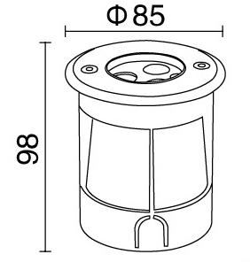 Projecteur LED encastré IP67 3W en acier inoxydable pour jardin, <span class=keywords><strong>pelouse</strong></span> et allée - Product Image 4