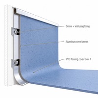Bande de finition murale et de plinthe en alliage d'aluminium moderne, durable, écologique et résistante à l'eau pour hôpitaux et villas