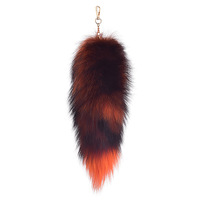 Vente en gros de porte-clés en fourrure de renard de grande taille 40 cm, fourrure de renard moelleuse, porte-clés en queue de renard naturelle pour décorer les sacs à main
