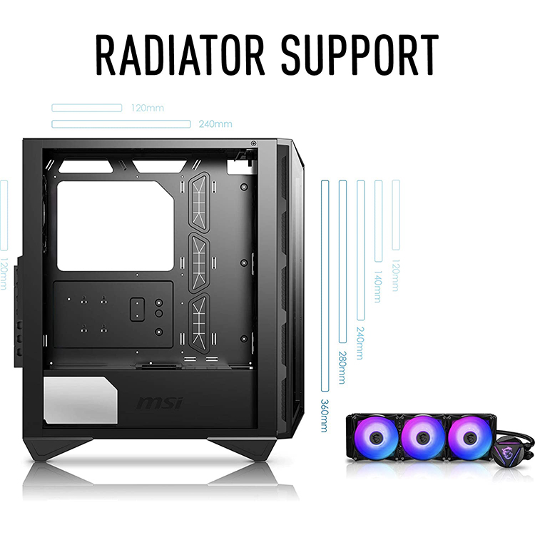 MSI MPG GUNGNIR 110R コンピューターケース ミッドタワーシャーシ RGB