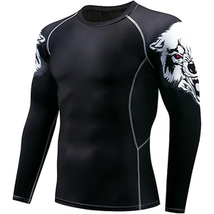 2025 tela transpirable de manga larga para hombres de moda Rash Guard con costuras finas para la comodidad durante todo el día - Product Image 5