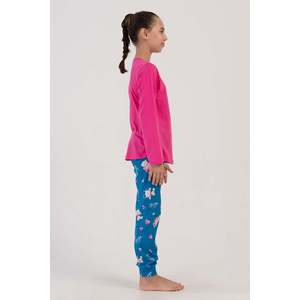 Ensemble de pyjama pour fille à col rond et manches longues en modal avec poignets ovales, motif uni ou à carreaux, 100 % coton, chaud pour l'hiver, pour les âges 9-10/15-16 ans - Product Image 3