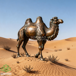 Estatua de Camello de Bronce de Tamaño Real Senzhao, Escultura Decorativa Moderna para Exteriores, para Parques Temáticos del Desierto y Jardines - Product Image 3