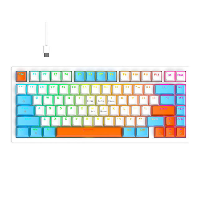 Hot Sale 70% Compact Gamer Blue Switch Portable Computer Keyboard 82 Keys Mechanical Keyboard for Gamers