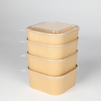Récipient de restauration rapide à déjeuner en papier kraft biodégradable jetable imprimé personnalisable à emporter