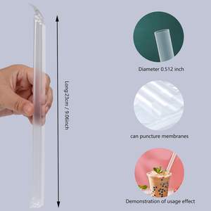 Pailles jetables en plastique pour Bubble Tea, Smoothie, Milkshake, Boba - Product Image 2