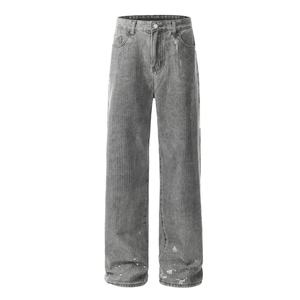 Jeans décontractés taille haute pour femmes, style vintage, bleu délavé, coupe ample, avec sequins, vente en gros - Product Image 4