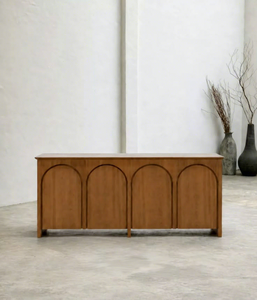 Aparador de Madera Maciza Vintage con Puerta Arqueada, Consola de Almacenamiento para Entrada o Sala de Estar - Product Image 3