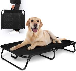 Cama plegable portátil elevada para perros de metal con malla transpirable - Product Image 1