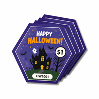 Boletos de tirar con ventana desprendible, troquelados en diferentes formas, a todo color, con temática de Halloween, tamaño personalizado y diseño amigable