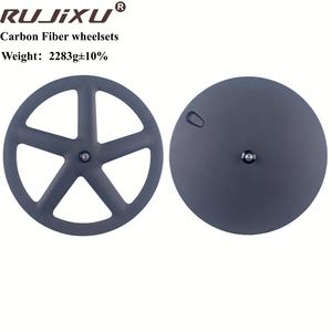 Ruedas de bicicleta de carbono 700C de alta calidad, piñón fijo, ruedas cerradas, freno de disco, 5 radios, juego de ruedas para cubierta de carretera RUJIXU 20mm - Product Image 2