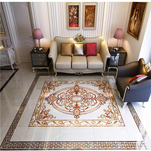 Azulejos de Porcelana con Diseño de Superficie Cristalizada, Textura de Flores y Plantas, Chapados en Oro, para Decoración de Vestíbulos de Hoteles y Villas - Product Image 4
