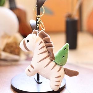 Cartoon Mini Peluches <b>Toy</b> Shark Bee Horse Bag Charm Pendant Keyring Cute <b>Stuffed</b> Animal Doll Zebra <b>Soft</b> Fluffy Plush Keychain - Product Image 4