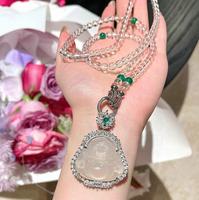 Bijoux élégants de haute qualité pour femmes, bagues, colliers et bracelets en cabochon blanc et jaune scintillant