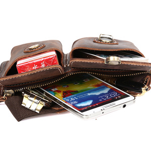 Bolso de cintura de cuero genuino para hombre Tiding, color marrón oscuro, capa superior de piel de vaca, bolso de pecho duradero para uso diario - Product Image 5