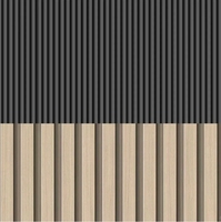 Paneles de pared de rejilla de fibra de bambú y madera maciza de diseño moderno, decoración de fondo de PVC impermeable con función ignífuga