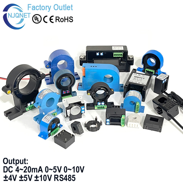 Hall Current Transducer AC DC 5A 10A 20A 50A 100A 200A 300A / 4-20mA 5V 10V RS485 Current Transformer Hall Effect Current Sensor