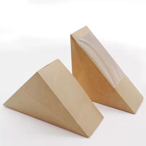 Meilleures boîtes à <span class=keywords><strong>sandwich</strong></span> triangulaires <span class=keywords><strong>en</strong></span> papier kraft écologique et robuste personnalisées <span class=keywords><strong>en</strong></span> usine avec fenêtre pour emballage alimentaire et <span class=keywords><strong>boulangerie</strong></span> - Product Image 4