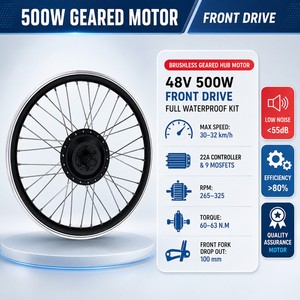 <span class=keywords><strong>Kit</strong></span> de conversion de vélo électrique avec moteur à moyeu avant à engrenages 48V 500W, écran LCD7C, étanche, pour <span class=keywords><strong>VTT</strong></span> 20, 24, <span class=keywords><strong>26</strong></span>, 27.5, 28, 29 <span class=keywords><strong>pouces</strong></span> - Product Image 2