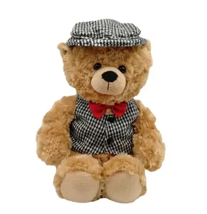 Wunderbare Design klassiker weich niedlich Plüsch tier Gentleman Teddybär in China ausgestopft Plüsch tier Bär in Kleidung und Hut gemacht