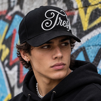 Casquettes de baseball avec logo personnalisé brodé, casquette de baseball en gros, sergé noir de qualité supérieure, broderie 3D, visière incurvée, casquette pour homme