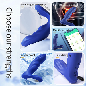 Vibrador <span class=keywords><strong>Anal</strong></span> de Doble Vibración de 9 Frecuencias al por Mayor, Juguetes Sexuales con Control Remoto por Aplicación, Masajeador de Próstata, Consolador Vibrador para Hombres - Product Image 6