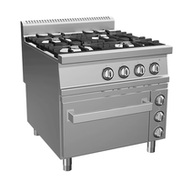 Fourneau à gaz commercial OEM ODM 4 brûleurs avec four en acier inoxydable, cuisinière de cuisine personnalisée pour les projets de cuisine d'hôtels