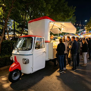 Triciclo <span class=keywords><strong>Elettrico</strong></span> Moderno Personalizzabile a 3 Ruote Stile Piaggio, <span class=keywords><strong>Negozio</strong></span> Mobile con Motore da 1500W per Uso Esterno - Product Image 1