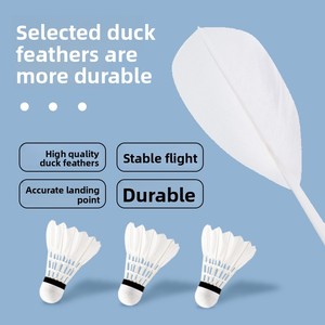 Volants de <span class=keywords><strong>badminton</strong></span> professionnels en plumes de canard et mousse pour débutants, entraînement et loisirs, lot de 12 - Product Image 2