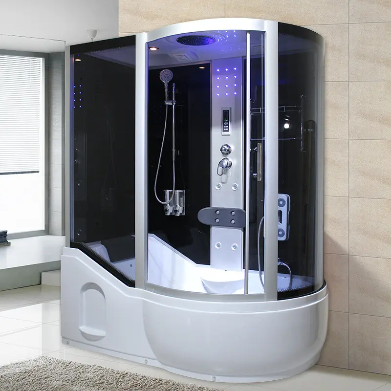 Màn hình LED phòng tắm hơi hình vòng cung phòng tắm hiện đại jacurier bồn tắm kết hợp phòng tắm hơi