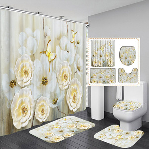 <span class=keywords><strong>Rideau</strong></span> <span class=keywords><strong>de</strong></span> <span class=keywords><strong>Douche</strong></span> Style 3D Élégant avec Motif Bouquet <span class=keywords><strong>de</strong></span> Fleurs Blanches Fantastiques, <span class=keywords><strong>Ensemble</strong></span> <span class=keywords><strong>Tapis</strong></span> <span class=keywords><strong>de</strong></span> Bain <span class=keywords><strong>et</strong></span> Décoration Florale pour la Maison - Product Image 3