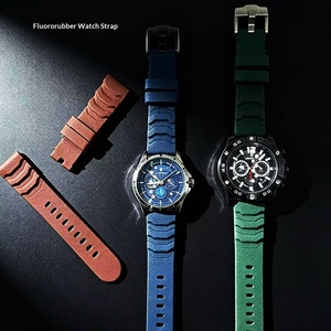 Bracelet de montre Upro en caoutchouc fluoré FKM 22mm 24mm, résistant à la transpiration, extrémités droites, bracelet de remplacement universel en caoutchouc pour montres homme et femme - Product Image 4