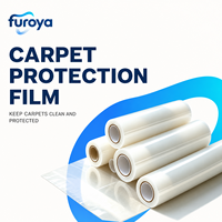 Rouleau de film plastique PE transparent pour protection temporaire de tapis, avec protection imperméable contre la poussière et l'humidité, personnalisable avec logo