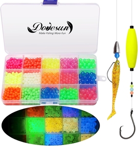 Perles <span class=keywords><strong>de</strong></span> pêche en plastique phosphorescentes <span class=keywords><strong>de</strong></span> haute qualité pour la pêche au bar, au marlin, en eau salée, en rivière et en ruisseau – Appâts colorés pour montages et œufs - Product Image 5