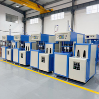 Machine de soufflage de bouteilles en plastique semi-automatique à 2 cavités, fiable et durable, pour la production de bouteilles d'eau minérale, de 100 ml à 2 L