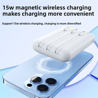 Nuevo Banco de Energía USB Tipo-C Magnético Inalámbrico de 10000mAh, Batería de Polímero de Litio de Plástico, Cable Integrado, Mini Cargador Rápido de Regalo