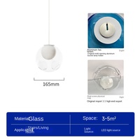Lustre LED moderne en verre coloré, petit modèle E26, hauteur réglable, luminaire suspendu personnalisable pour restaurant, villa, salon