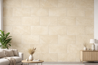 Revêtement mural en ardoise flexible ultra-mince beige pour extérieur et intérieur, résistant au feu et à l'eau, écologique