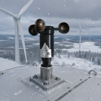 Anémomètre pour éolienne, capteur de vitesse et de direction du vent, moniteur météo ultrasonique chauffé anti-givre pour générateur d'énergie