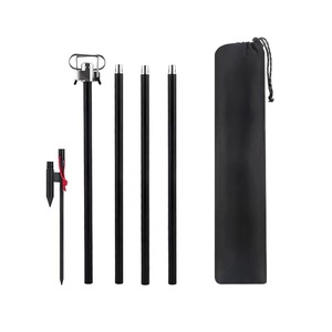 Support de lampe pliable 16 mm à quatre sections avec double crochet, support de lampe de camping extérieur portable et extensible - Product Image 4