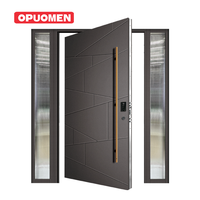 Porte d'entrée de sécurité ignifugée 3 heures sur mesure, en acier moderne, pour villa, hôtel, extérieur