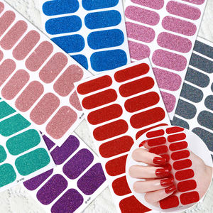 Más vendidos 2D clásico estilo japonés versátil Color puro brillo uñas envolturas impermeable brillante PET uñas arte pegatinas UV libre - Product Image 5